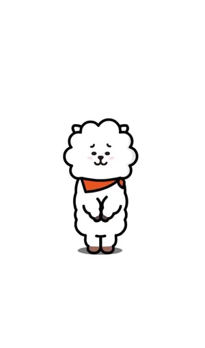 Minimalist White Rj Bt21 Wallpaper