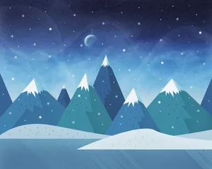 Minimalist Winter Holiday Mountains Wallpaper