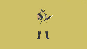 Minimalist Wolverine In Yellow Wallpaper