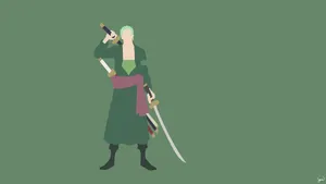 Minimalist Zoro Vector Art Wallpaper