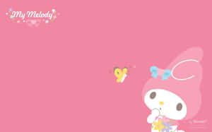 Minimalistic Pink My Melody Desktop Wallpaper