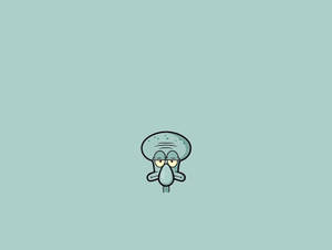 Minimalistic Sad Squidward Wallpaper