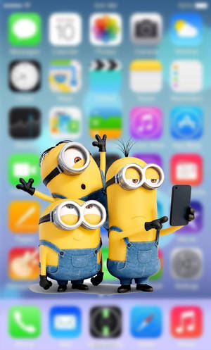 Minions Inside Phone Screen Wallpaper