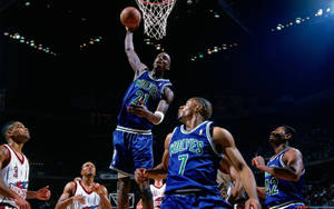 Minnesota Timberwolves Kevin Garnett Slam Dunk Wallpaper