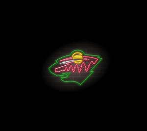 Minnesota Wild Neon Light Wallpaper