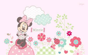 Minnie Mouse And Flower Aesthetic Wallpaper