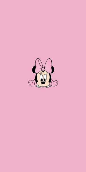 Minnie Mouse Looking Precious In Pink Wallpaper