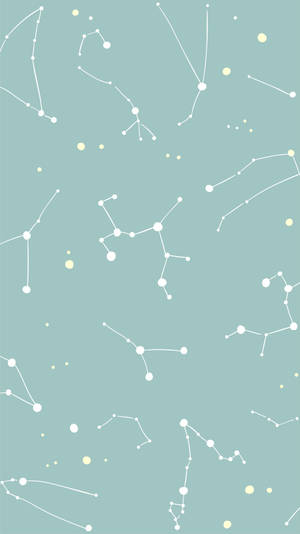 Mint Green Aesthetic Constellation Wallpaper