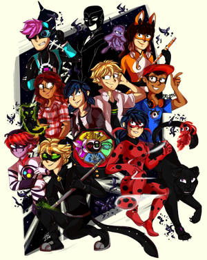 Miraculous Ladybug Characters Fanart Wallpaper