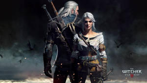 Mirrored Ciri Geralt The Witcher 3 Wallpaper