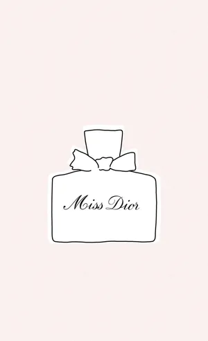 Miss Dior Perfume Bottle Sketch Wallpaper