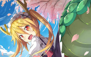 Miss Kobayashi's Dragon Maid: A Daily Dose Of Comedic Comfort Wallpaper