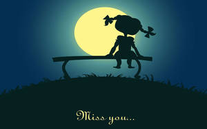 Missing You Cartoon Silhouette Wallpaper
