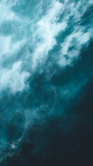 Misty Navy Blue Ocean Wallpaper