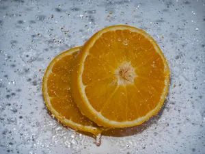 Misty Orange Slices Wallpaper