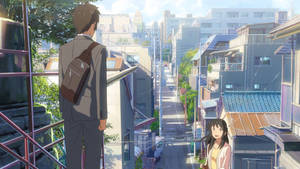 Mitsuha Meeting Taki Your Name Anime 2016 Wallpaper