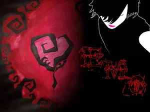 Mixed Art Emo Wallpaper