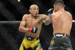 Mma Fighters, Pedro Munhoz And Jose Aldo In The Heat Of The Battle Wallpaper