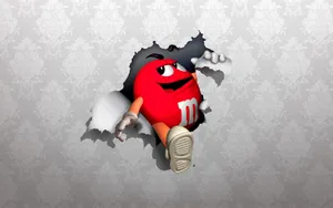 Mms Red Busting Through A Wall Wallpaper
