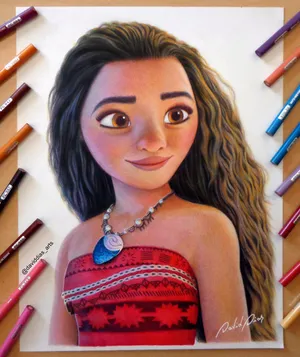 Moana Pencil Drawing Wallpaper