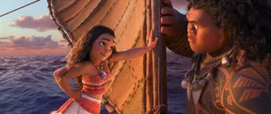 Moana Smirking At Maui Wallpaper