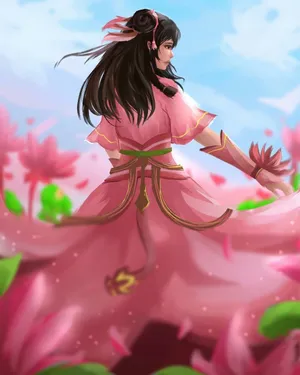 Mobile Legends Guinevere Lotus Pink Dress Wallpaper