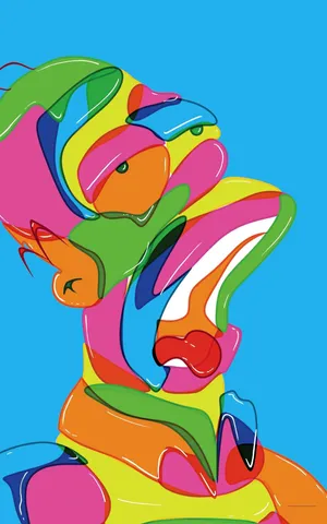 Mobile Simpsons Colorful Art Wallpaper