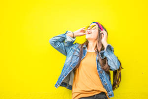 Model On Yellow Background Wallpaper