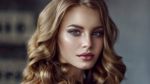 Model's Face With Blonde Hair Wallpaper