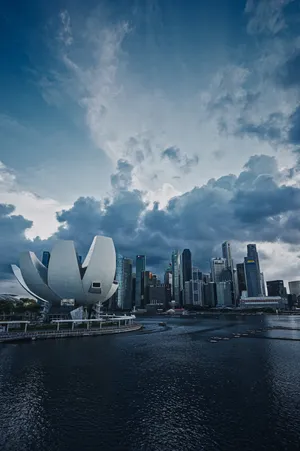 Modern City Skyscrapers Singapore Iphone Wallpaper