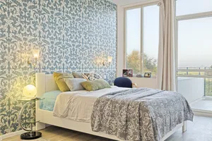 Modern Contemporary Style Bed Wallpaper