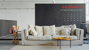 Modern Design October Calendar 2021 Wallpaper