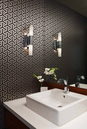 Modern Elegance - A Contemporary Powder Room Wallpaper