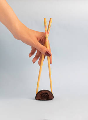 Modern Mochi With Chopsticks Wallpaper