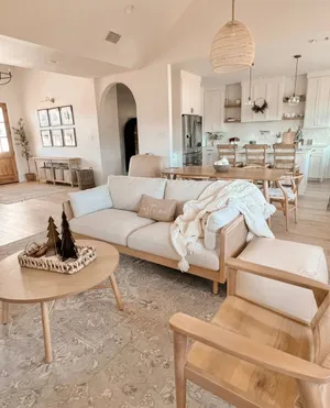 Modern Neutral Living Room Interior Wallpaper