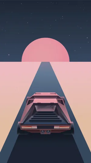 Modern Outrun Car Wallpaper