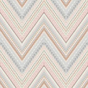 Modern Rose Gold And Light Blue Chevron Wall Art Wallpaper