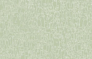 Modern Sage Green Laptop On A Minimalist Background Wallpaper