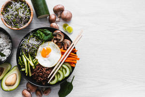 Modern Version Of A Bibimbap Dish Wallpaper