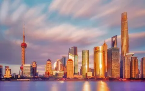 Modernized Hangzhou Skyline Buildings Wallpaper