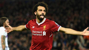 Mohamed Salah Tongue Out Wallpaper