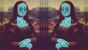 Mona Lisa Blue Grime Wallpaper