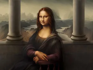 Mona Lisa Digital Paint Wallpaper