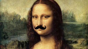 Mona Lisa With Mustache Wallpaper