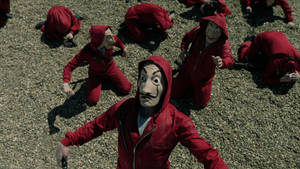 Money Heist Mask Outdoors Wallpaper