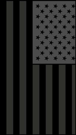 Monochrome Black American Flag Wallpaper