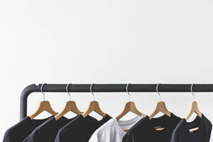 Monochrome Black Clothes Rack Wallpaper