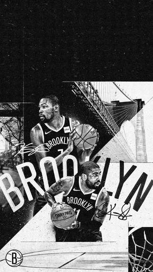Monochrome Brooklyn Nets Poster Wallpaper