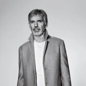 Monochrome Portraitof Manin Coat Wallpaper