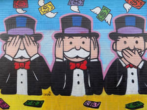 Monopoly No Evil Street Art Wallpaper